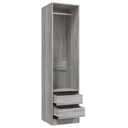 Berkfield Home Wardrobe with Drawers Grey Sonoma 50x50x200 cm Engineered Wood - Size: 50 x 50 x 200 cm - thumbnail 4