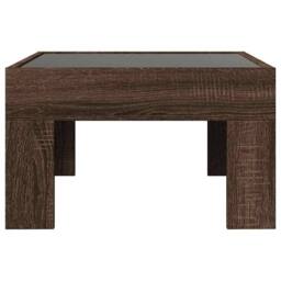 Berkfield Home Decorative Coffee Table with Infinity LED Brown Oak 50x50x30 cm - Size: 50 x 50 x 30 cm - thumbnail 6