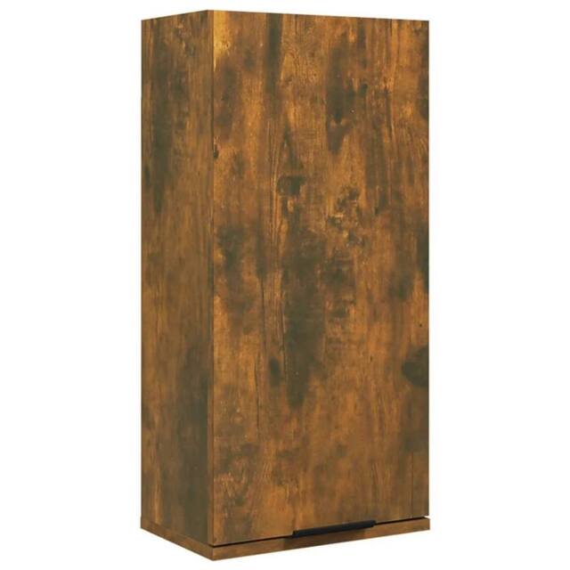 Berkfield Home Wall-mounted Bathroom Cabinet Smoked Oak 32x20x67 cm in Brown - Size: 32 x 20 x 67 cm - image 1