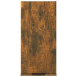 Berkfield Home Wall-mounted Bathroom Cabinet Smoked Oak 32x20x67 cm in Brown - Size: 32 x 20 x 67 cm - thumbnail 6