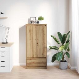 Berkfield Home Cabinet with Drawer Artisan Oak 55.5x34x119.5 cm Engineered Wood in Brown - thumbnail 3