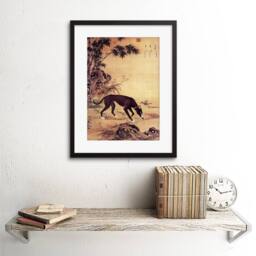 "Artery8 Animal Castiglione Ten Prized Dogs Moyuli Greyhound Framed Art Print in Beige - Size: W12"" x H16""" - thumbnail 2