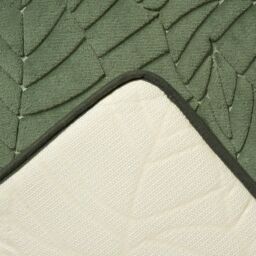OHS Leaf Bath Mat Bathroom Shower Non-Slip Toilet Memory Foam Thick Absorbent Rug in Green - thumbnail 4