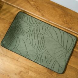 OHS Leaf Bath Mat Bathroom Shower Non-Slip Toilet Memory Foam Thick Absorbent Rug in Green - thumbnail 6