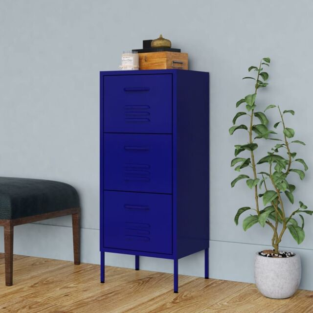 Berkfield Home Storage Cabinet Navy Blue 42.5x35x101.5 cm Steel - image 1