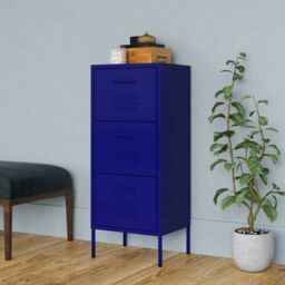 Berkfield Home Storage Cabinet Navy Blue 42.5x35x101.5 cm Steel