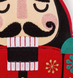 Luxury Living Nutcracker Festive Embroidered Christmas Cushion in Red - Size: 50 cm x 35 cm - thumbnail 5