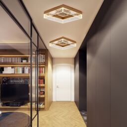 "Garwarm Itohan 11.81"" Square Dimmable LED Flush Mount in Gold" - thumbnail 4