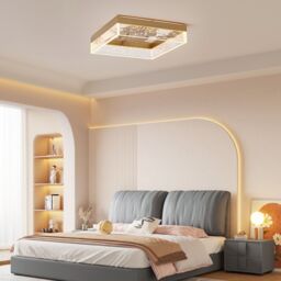 "Garwarm Itohan 11.81"" Square Dimmable LED Flush Mount in Gold" - thumbnail 6