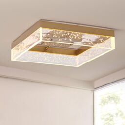 "Garwarm Itohan 11.81"" Square Dimmable LED Flush Mount in Gold" - thumbnail 2