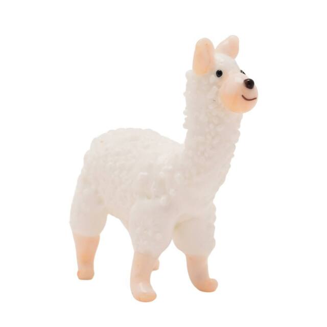 Objets d'Art Miniature Glass Figurine Alpaca in White - image 1