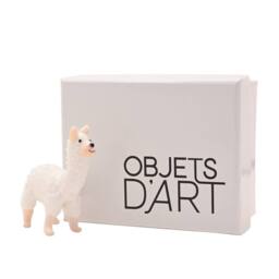 Objets d'Art Miniature Glass Figurine Alpaca in White - thumbnail 5