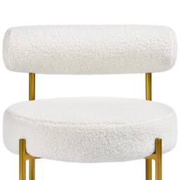 EONLION White Fabric Chair with Seat & Legs - Size: 100 cm - thumbnail 4