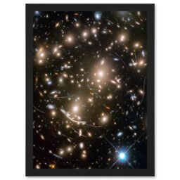 Artery8 NASA Hubble Telescope Asteroids Field Abell 370 Galaxy Asteroid Trails Framed Art Print in Black - Size: A4 - thumbnail 1