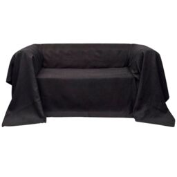 Berkfield Home Micro-suede Couch Slipcover Anthracite 270 x 350 cm in Black - thumbnail 1