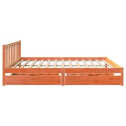 Berkfield Home Bed Frame without Mattress Wax Brown 200x200 cm Solid Wood Pine - thumbnail 5