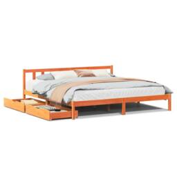 Berkfield Home Bed Frame without Mattress Wax Brown 200x200 cm Solid Wood Pine - thumbnail 2