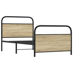 Berkfield Home Elegant Bed Frame Without Mattress 90x190 cm Single Sonoma Oak En in Brown - thumbnail 5
