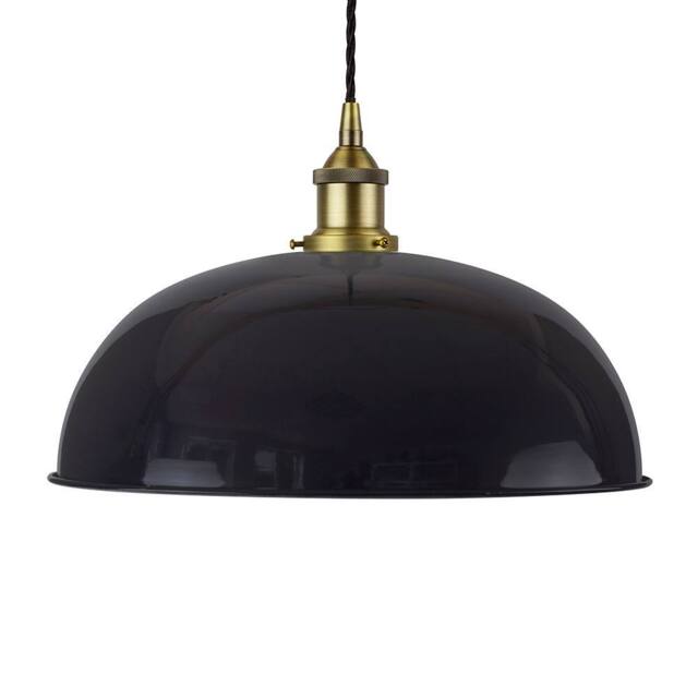 SE Home Navy Blue Worcester Pendant Light - Matt Antique Brass - Black Twisted - image 1