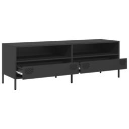 Berkfield Home TV Cabinet Black 135x39x43.5 cm Cold-rolled Steel - thumbnail 5