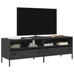 Berkfield Home TV Cabinet Black 135x39x43.5 cm Cold-rolled Steel - thumbnail 2