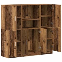 Berkfield Home 3 Piece Kitchen Cabinet Set Old Wood Engineered Wood in Brown - thumbnail 4