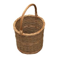 Red Hamper Wicker Yorkshire Barrel Shopping Basket in Brown - thumbnail 1