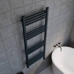 Balterley Electric Round Tube Towel Rail with 17 Bars, 1200 x 500mm - Anthracite in Grey - thumbnail 3