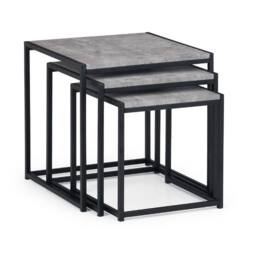 Cheshire Harstad Concrete Nest Of 3 Tables in Concrete & Black - thumbnail 1