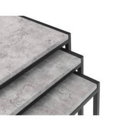 Cheshire Harstad Concrete Nest Of 3 Tables in Concrete & Black - thumbnail 4