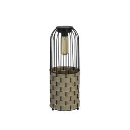 Lighting Collection Eclipse Natural Weave Solar Lantern in Brown - thumbnail 2