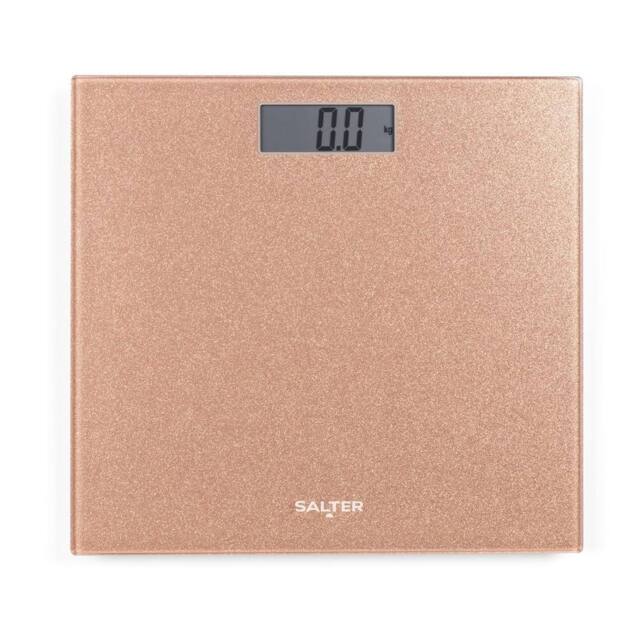 simpa Digital Bathroom Scale, Glitter Rose Gold Platform, 180kg/28st 8lb - image 1
