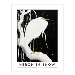 "Artery8 Ohara Koson Heron In Snow Japanese Wall Art Print in Black - Size: W12"" x H16""" - thumbnail 1