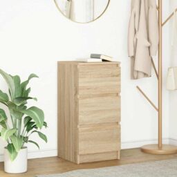 Berkfield Home Sideboard Sonoma Oak 37.5x35x76 cm Engineered Wood in Brown - thumbnail 1