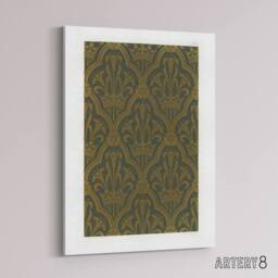 "Artery8 Lily & Crown Art Deco Pattern Audsley Canvas Wall Art Print in Gold - Size: W12"" x H16""" - thumbnail 2