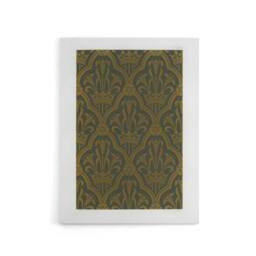 "Artery8 Lily & Crown Art Deco Pattern Audsley Canvas Wall Art Print in Gold - Size: W12"" x H16""" - thumbnail 1
