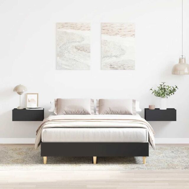 Berkfield Home Bed Frame No Mattress Black 135x190 cm Double Engineered Wood - image 1