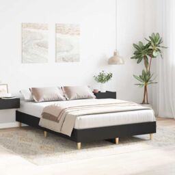Berkfield Home Bed Frame No Mattress Black 135x190 cm Double Engineered Wood - thumbnail 3