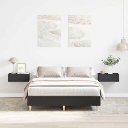 Berkfield Home Bed Frame No Mattress Black 135x190 cm Double Engineered Wood - thumbnail 1