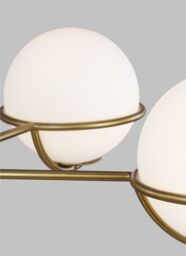 Loops 5 Bulb Chandelier Hanging Pendant LIght Burnished Brass LED G9 3.5W Bulb in Metallics - thumbnail 3