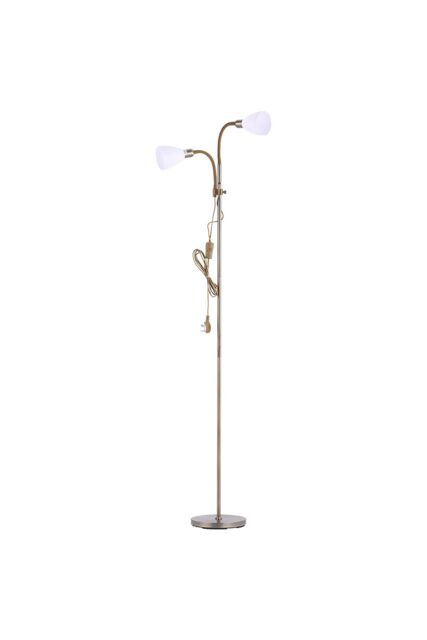 Bronze Metal Floor Lamp with Dual E14 Lights - image 1