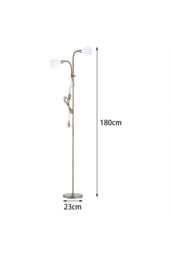 Bronze Metal Floor Lamp with Dual E14 Lights - thumbnail 8