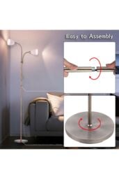 Bronze Metal Floor Lamp with Dual E14 Lights - thumbnail 7