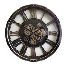 Minster 68cm Gear Clock - L7 x W68 x H68 cm in Brown - Size: 1 Pack