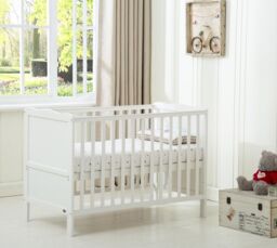 MCC Direct CozyCubs Wooden Cotbed Baby Cot Bed with Mattress - Orlando in White - Size: 1 Pack - thumbnail 1