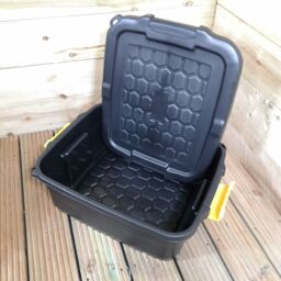 Samuel Alexander 1 x 145L & 4 x 24L Heavy Duty Lockable & Stackable Storage Tub Chest with Clips in Black - thumbnail 5