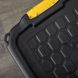 Samuel Alexander 1 x 145L & 4 x 24L Heavy Duty Lockable & Stackable Storage Tub Chest with Clips in Black - thumbnail 7