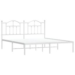 Berkfield Home Metal Bed Frame with Headboard White 180x200 cm Super King - thumbnail 4