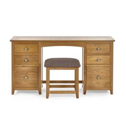 Cheshire Premium Brixton Twin Pedestal Dressing Table & Stool in Light Oak - thumbnail 4