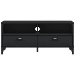 Berkfield Home TV Cabinet VIKEN Black Engineered Wood - thumbnail 6